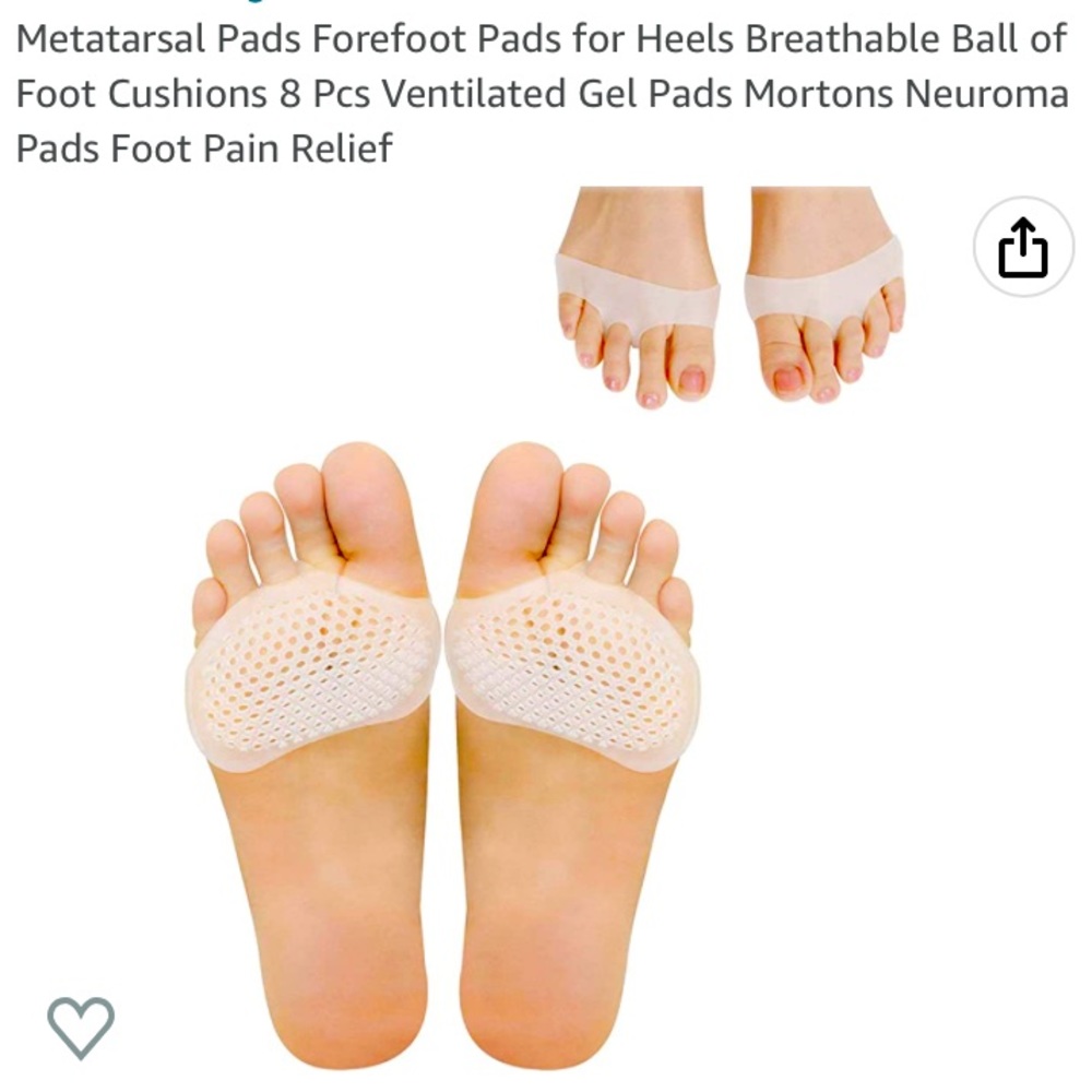 👣 2 packs of 8 Metatarsal Pads Ball of Foot Soft Gel Pad Cushions 👣
